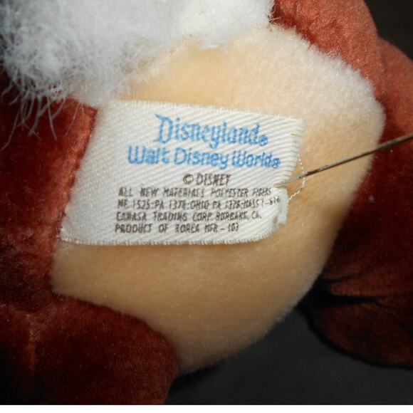 Vintage Disneyland Dale Chipmunk Rescue Rangers Red Nose 10" Plush Korea - Picture 7 of 8